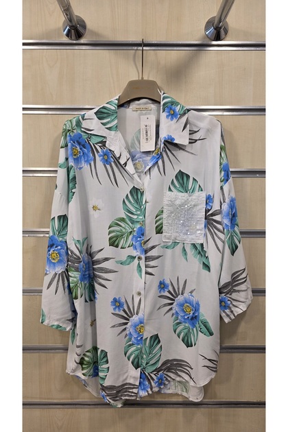 Italian Shirt with Sequin Pocket Detail