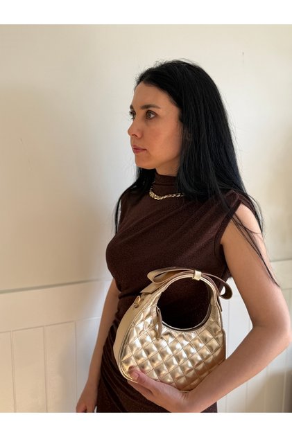 Women's Parla Model Bow Strap Detailed Hand & Shoulder Bag