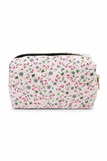 Floral Patterned Makeup Bag – Zippered Fabric Cosmetic & Travel Organizer Bag
