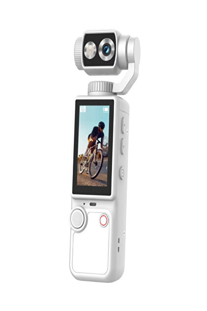 AASHZ 4K Handheld Gimbal Camera Mini Vlog Camera, 3 Axis Stabilizer Video Camera with Rotating Lens, Portable Pocket Camera with Screen for making Travel Vlogging Recording !
