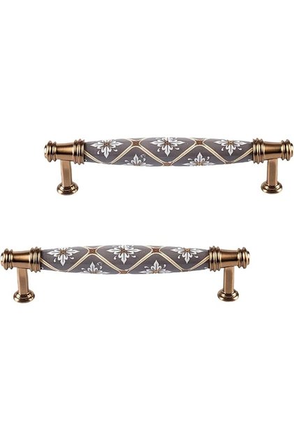 10 Pack Ceramic Door Knobs, Vintage Floral Decorative Cabinet Pulls and Drawer Handles Set, Blue Retro Knobs with Screws for Dressers, Wardrobes, and Kitchen Furniture