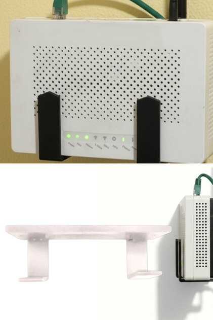 Self-Adhesive White Wall Hangable Modem Adsl Wifi Router Storage Wall Mount Box Organizer Shelf