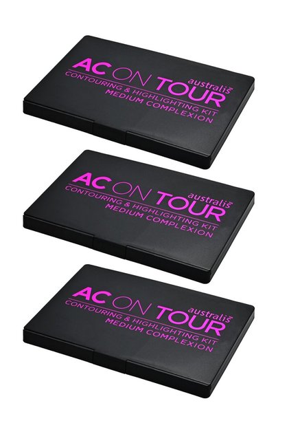 مجموعة من 3 قطع من AC On Tour Contour Highlight Palette ذات البشرة المتوسطة