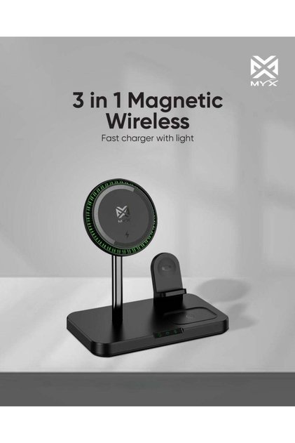 TriFlux 3-in-1 Magnetic Wireless Fast Charger 15W | iOS/Android Compatibility | Smart Charging Technology