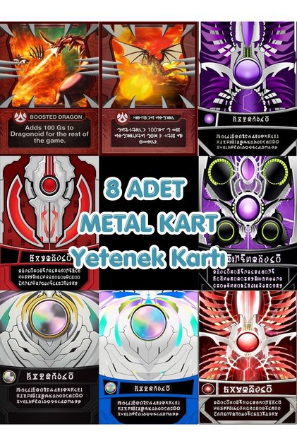 8 Adet Metal Kart Yetenek Kartı