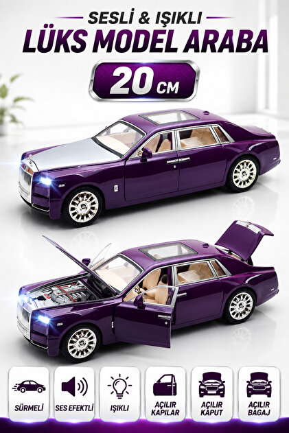 YILDIRIM OYUNCAK Sürtmeli Sesli Işıklı Rolls Royce Lüks Model
