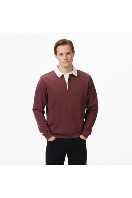 Erkek Bordo Uzun Kollu Polo Yaka T-Shirt