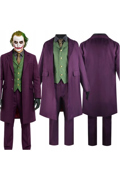 Set Costum De Carnaval, Korbi, Joker, Sacou Violet, 6 Elemente, 58x63x106x50x60x31x54x40x41x103 cm