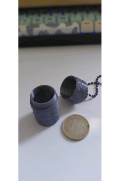 Flower Patterned Medicine Box Keychain | Daily Pill Organizer and Carrying Case