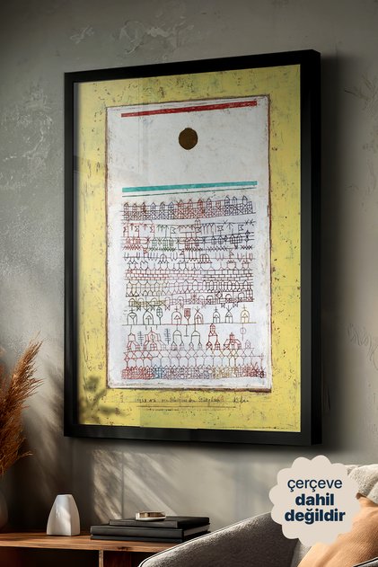 Paul Klee "Ein Blatt aus dem Städtebuch, 1928" - Modern Sanat Posteri (Çerçevesiz)