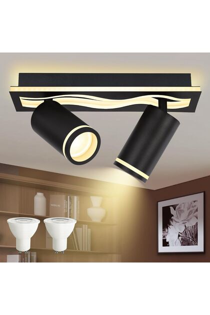 Spot LED de tavan 13W 2x6W GU10 3000K reglabil pentru living, lumină alb cald
