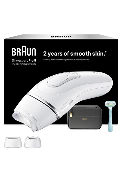 BRAUN Silk・expert Pro5 Braun IPL Silk·expert Pro 5, Evde Lazerle Tüy Alma, Mini Yüz Tüy