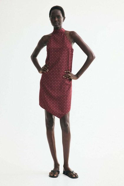Tie-detail handkerchief dress