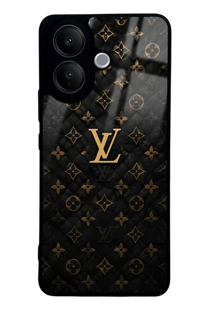 Vivo V60 Lite Black Gold Lv Design Glossy Phone Case