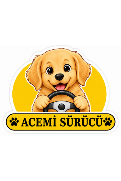 Beginner Driver Cute Dog Car Sticker Decal | 20X15 cm Self-Adhesive Foil