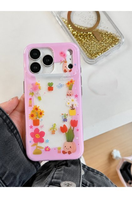 Compatible with iPhone 17 Pro Max / 18 Pro Max - Protective Phone Case with Transparent Sides and Shiny Back Cover Pattern