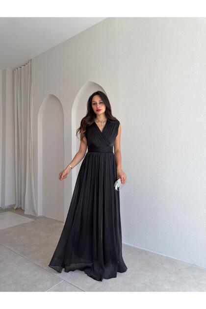 JİVA Maxi Elbise 3049 - Siyah