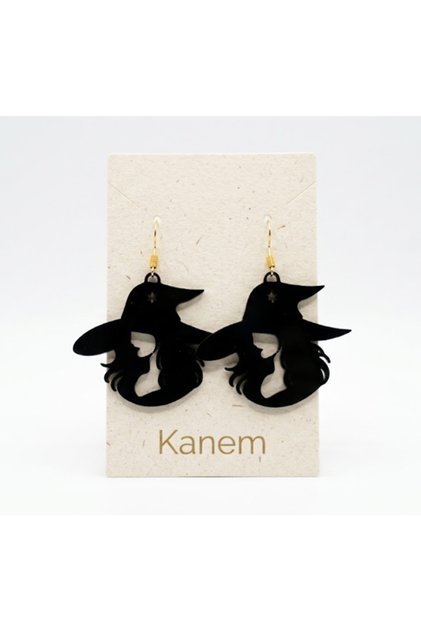 Halloween Witch and Cat Earrings 2 Pairs - Women's Themed Minimalist Earrings