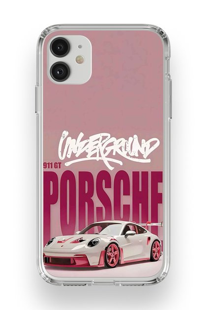 iPhone 11 Compatible Retro Car Pattern Transparent Phone Case
