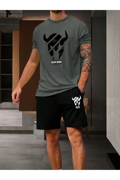 Unisex Oversize Shorts Set Short Sleeve T-Shirt Comfortable Fit Summer Casual Sports