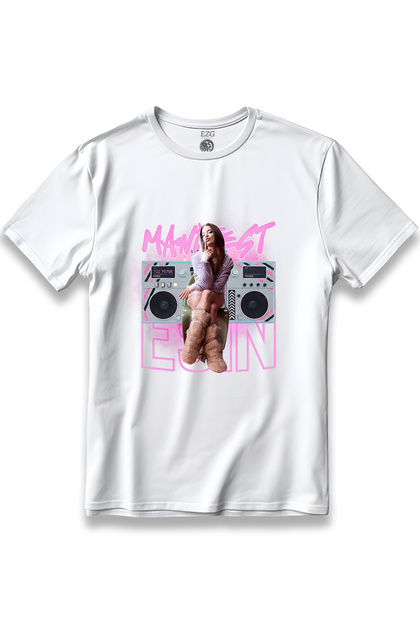 Manifest Group Dusty Pink Manifest Esin Dusty Pink Song Printed T-Shirt Unisex 100% Cotton Breathable Thick Fabric T-Shirt