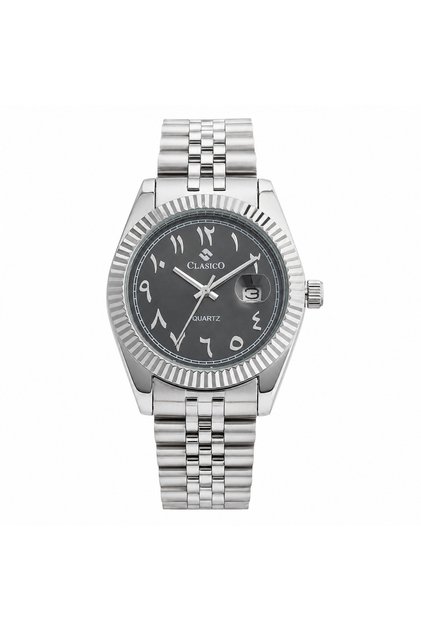 Royale Men's Luxury Watch – Arabic Numeral Dial, Fluted Bezel, Date Display & Premium Stainless Steel Jubilee Bracelet