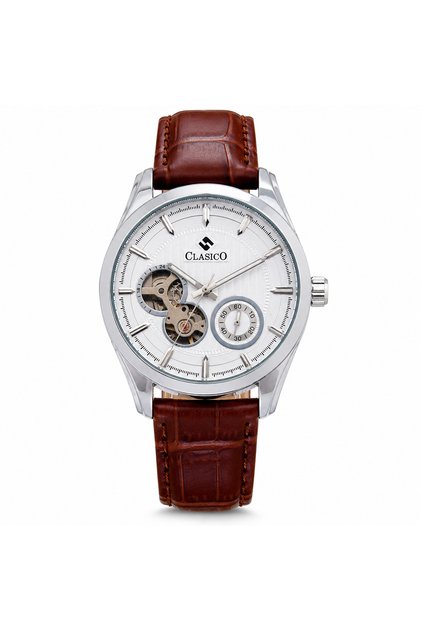 Elite Men's Open Heart Skeleton Leather Strap Watch – Premium Quartz Movement | Genuine Leather Band | Luxury Business Wrist Watch for Men