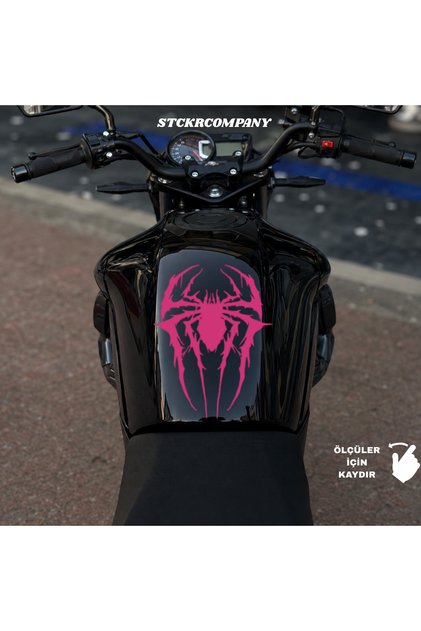 Gotik Örümcek Sticker - Motosiklet Tank Sticker - Motor Depo Üstü Stiker - Premium Çıkartma