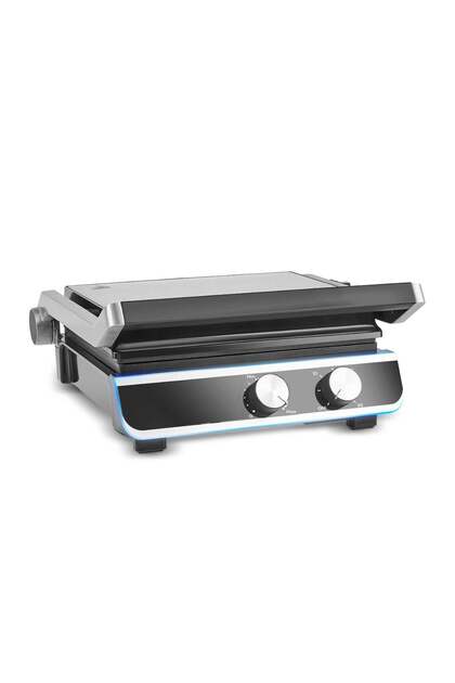 Aparat de gătit cu contact și aparat de gătit sandwich Nova Grill, din oțel inoxidabil cu temporizator, 2000 W, capacitate pentru 6 felii