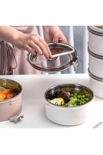 cc bin shihon Travel Food Containers Plastic Steel Inside Three