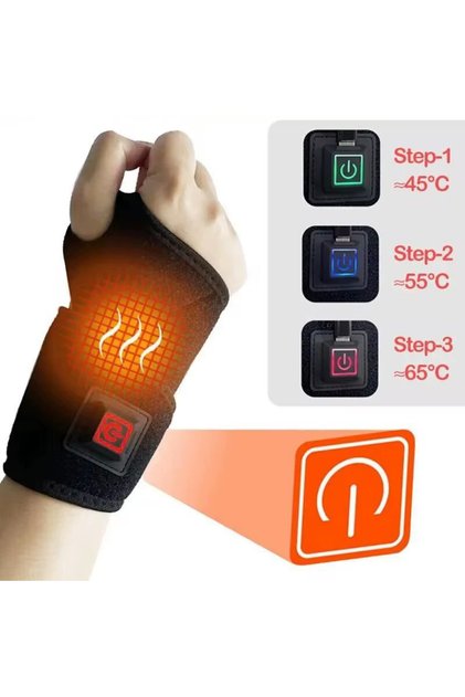 1Pc Black Heating Wrist Protector Sports Protection Breathable Support Sleeve Hand Brace Tool Heat