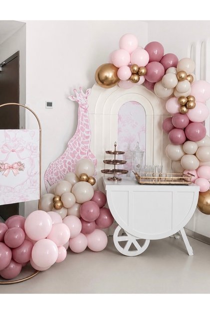 Light Pink Rosewood Beige Gold Chrome Balloon Chain Set of 100