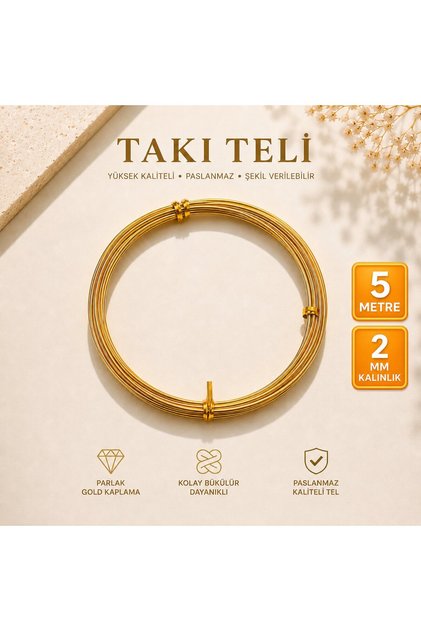 2 χιλιοστά πάχος GOLD 4,5-5 μέτρα Σύρμα Λουλούδι Κοσμήματα Κορώνα Χόμπι Σενίλ Αμιγκουρούμι χειροτεχνία, Λουλούδι, Φυλογραφία