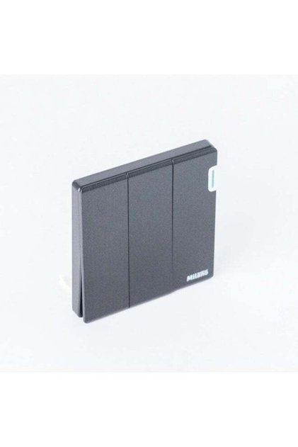 Milano 10A 3G 1W Electrical Switch for Home Appliances Office Hotel Aura Blk