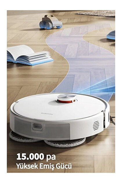 Xiaomi 15000Pa Emiş Gücü LDS Lazer Navigasyon Çift Döner Paspas