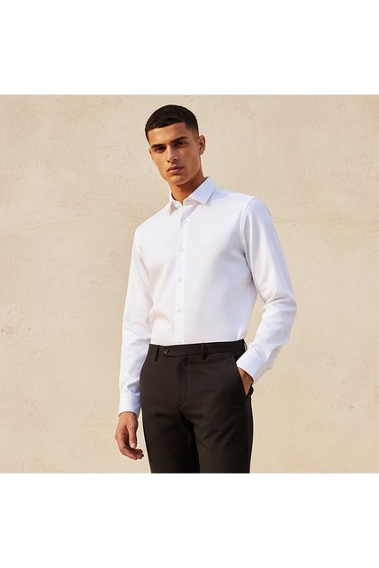Men Regular Fit Collared Textured Long Sleeves Shirt