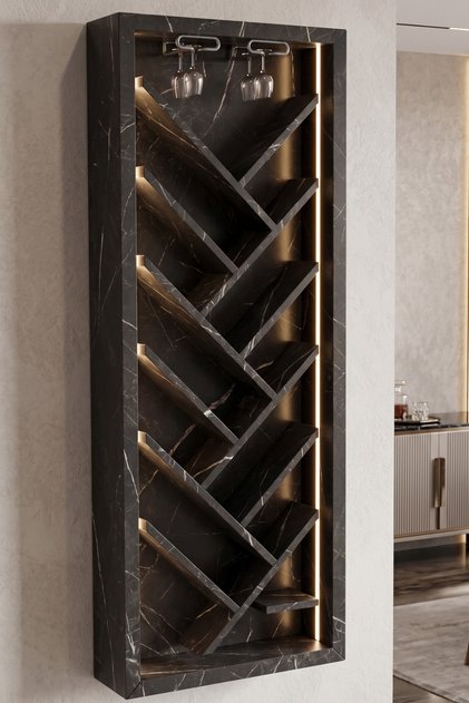 Tepee Şişelik ve Şaraplık Royal Siyah 60 cm