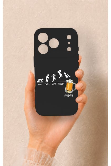 حافظة سيليكون منقوشة متوافقة مع هاتف iPhone 17 Pro من Fun Day Friday
