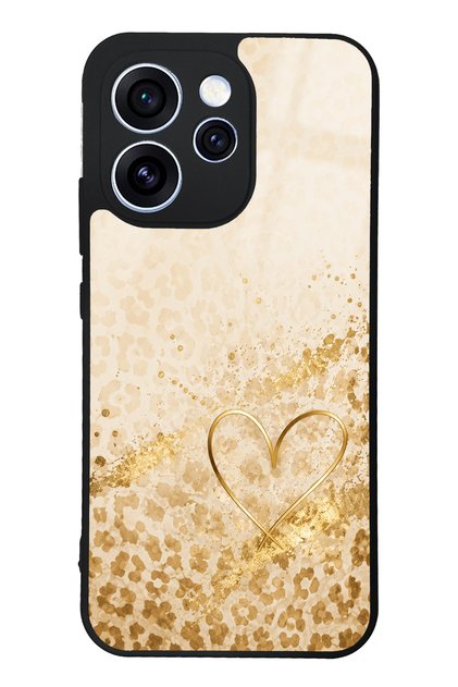 Oppo Reno 15 Pro Golden Heart Glow Design Glossy Phone Case