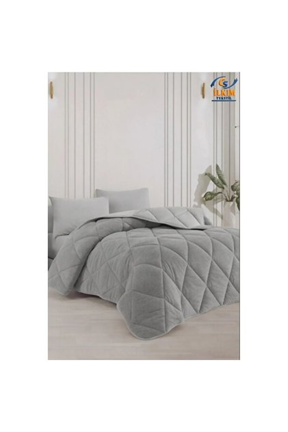 Lux Gray Welsoft Single Reversible Quilt 155X215