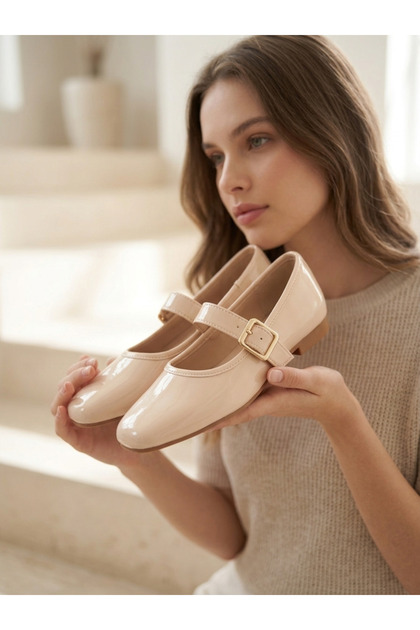 Casual Ballerinas - Thin Strap Buckle Casual Ballerina Shoes - Home Office Outdoor Women's Ballerinas