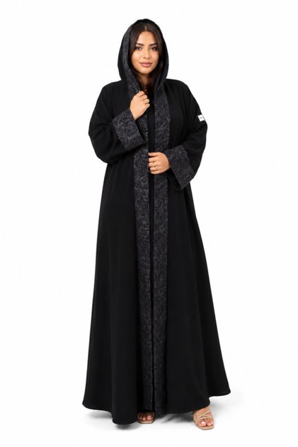 Royal Crepe Abaya with Collar and Shakera Cuff