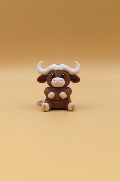 Cute Buffalo Figured Movable Keychain - Bag Ornament Charm