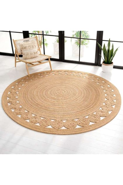 Mossen Handwoven Jute Round Rug 120cm - Natural