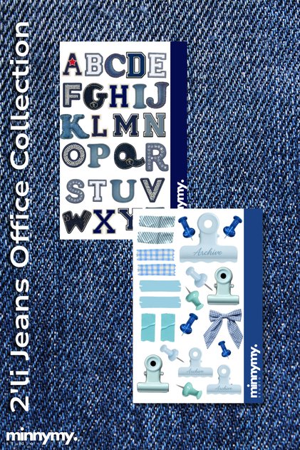 2-Pack Jeans Office Collection Sticker, Decal, Agenda, Diary, Planner, Bullet Journal, Scrapbook