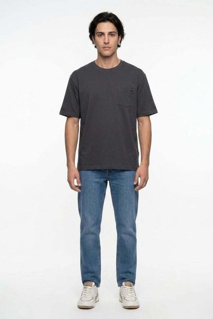 Tody Men's Regular Fit Basic Crew Neck T-Shirt Gray