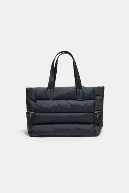 Kapitone shopper omuz çantası