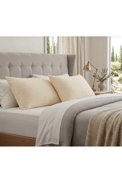 100% Cotton 2-Piece Muslin Pillowcase Set 50X70 Natural Muslin