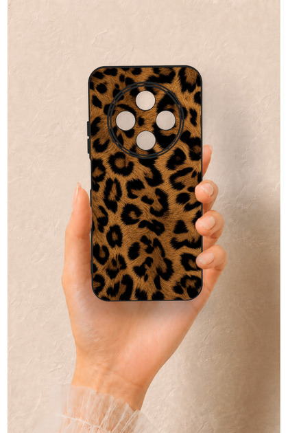 Tecno Spark 30C Compatible Dark Leopard Leather Pattern Silicone Case