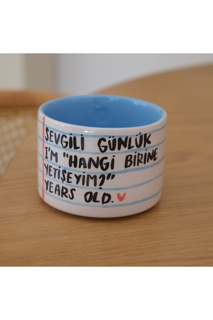 MOTTO MUG - HANGİ BİRİ? El Yapımı Seramik Kahve Fincanı 200 Ml